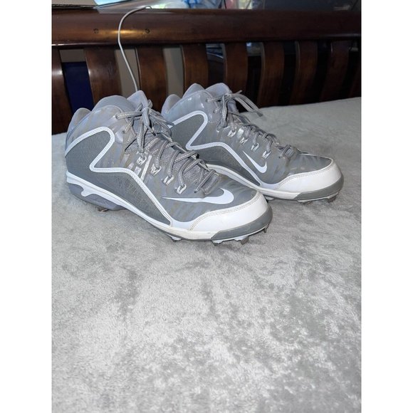 Nike Other - NIKE Swingman MVP 2 Mid Metal Baseball Cleats Gray/White 616258-011 Size 12